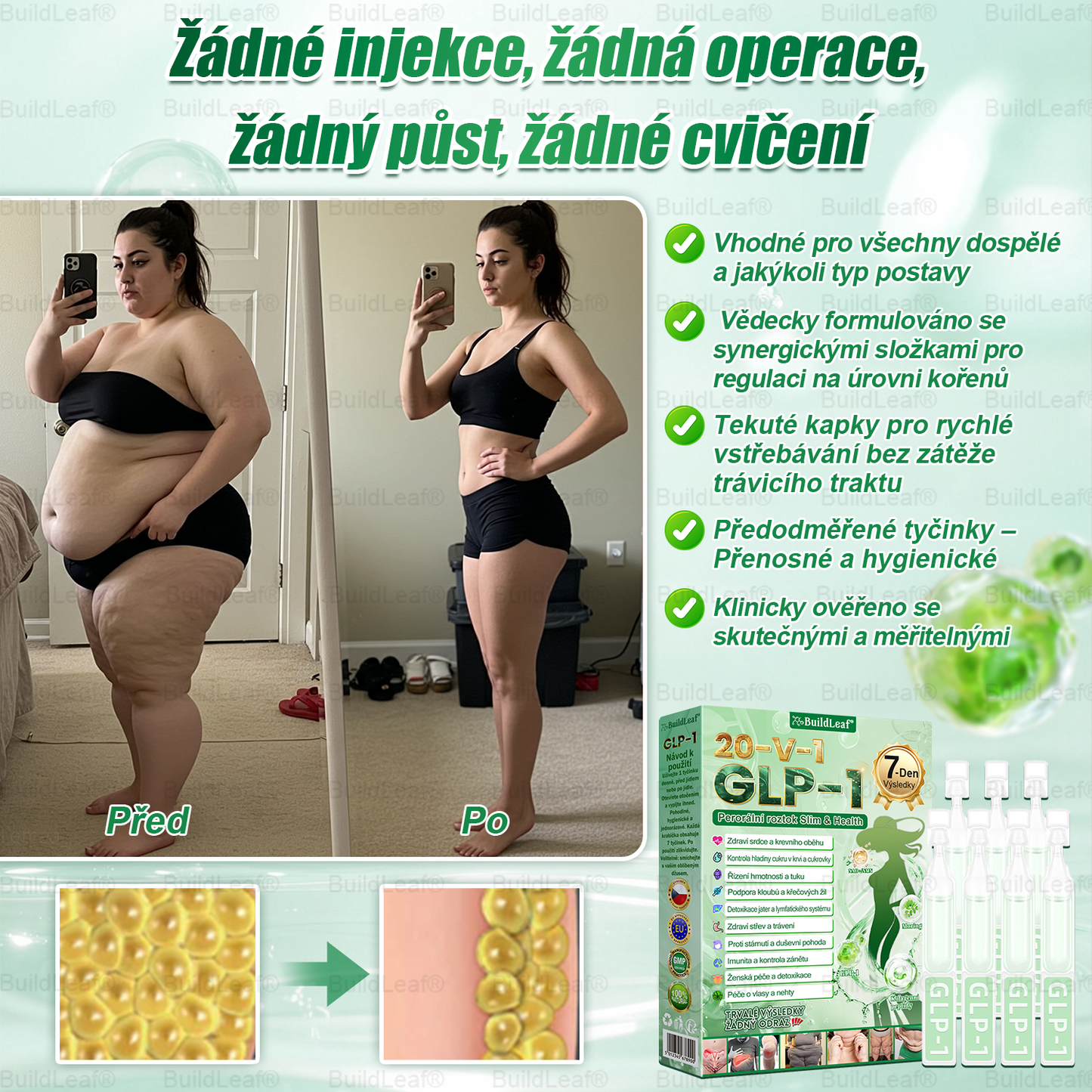 🏆Oficiální obchod | BuildLeaf® GLP-1 20-v-1 Slim & Zdraví orální roztok 💧 (1× denně, výsledky za 7 dní). Obsahuje 100 mld. CFU probiotik ✅ Podporuje hubnutí, zdraví srdce, trávení i energii.